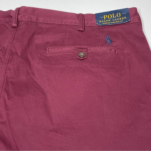 NEW Polo Ralph Lauren Burgundy Chino Pants Size 40x30 - Picture 8 of 11